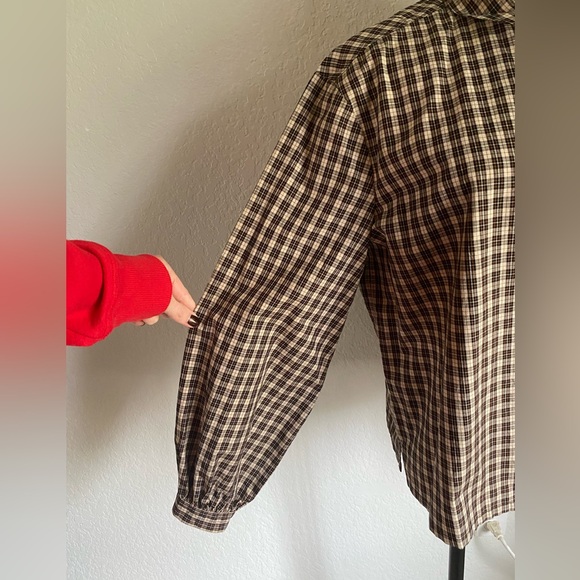 Everlane Brown Checkered Button Down Shirt - Picture 3 of 6